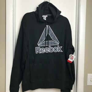 Reebok Crossfit Hoodie Mens XL Black Classic Fleece Hood Training Sweatshirt New